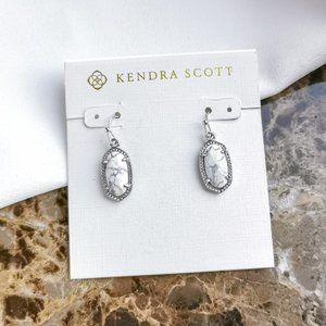 Kendra Scott | Silver Lee White Howlite Earrings